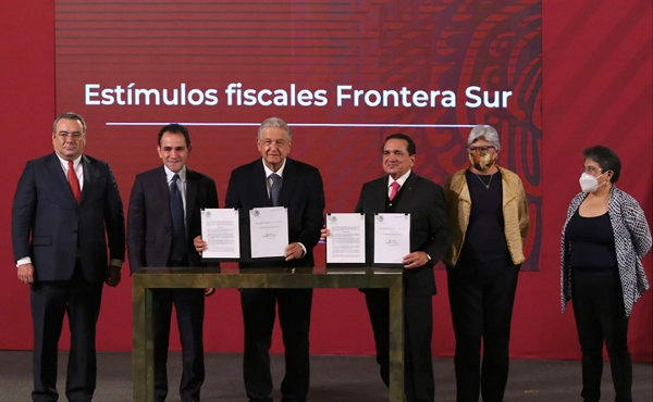 AMLO publica decreto en el DOF, estímulos fiscales para las fronteras Norte y Sur