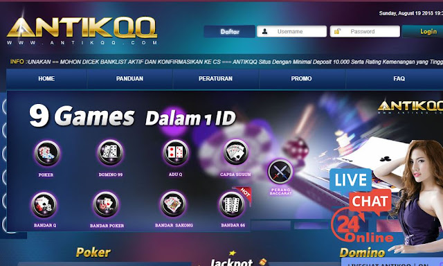 ANTIKQQ SITUS BANDAR TARUHAN POKER QQ ONLINE TERPERCAYA PKV DEPOSIT PULSA GAMES