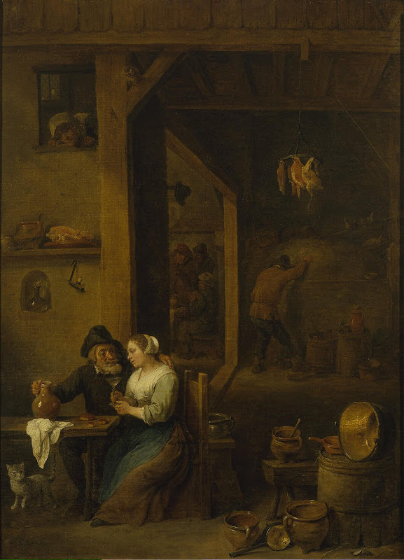 Scene in a Tavern by David Teniers II - Genre Paintings from Hermitage Museum