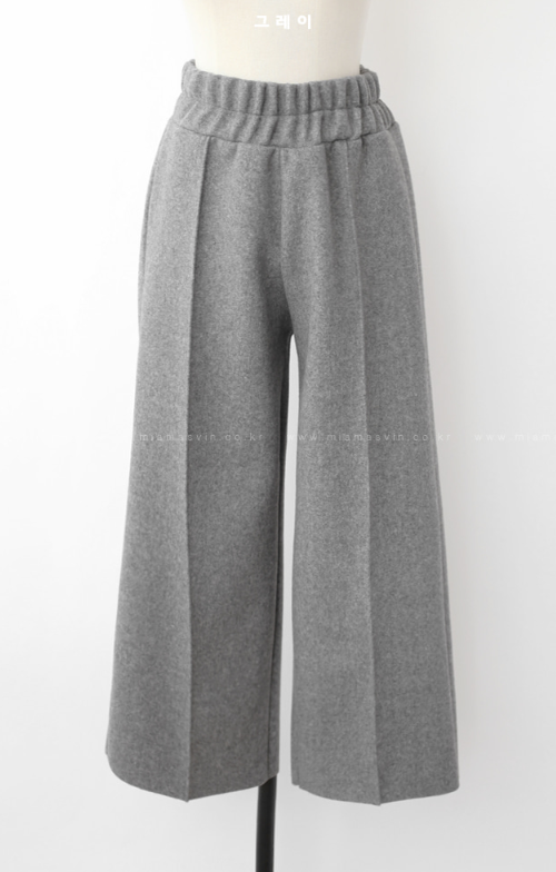 Elastic Waist Wide-Leg Slacks