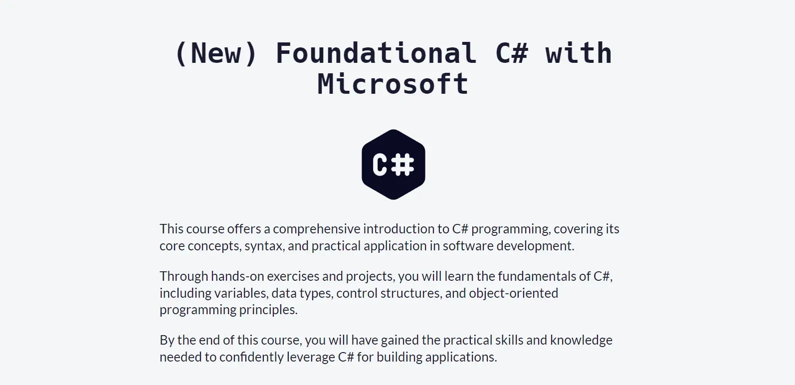 كورس مجاني من مايكروسوفت لتعلم C# مع شهادة (محدود)
