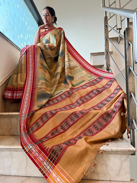 Vidarbha Tussar karvati kinaar saree