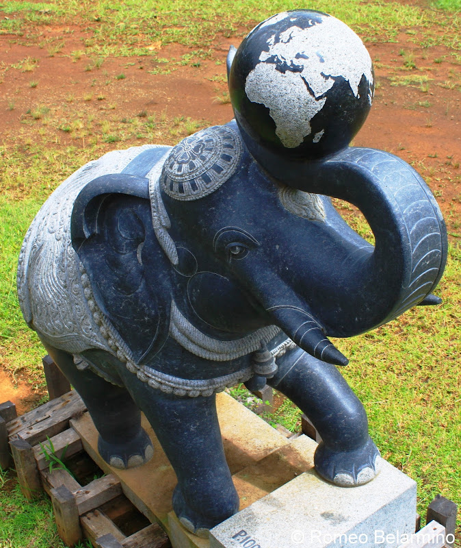 Elephant with Globe Kauai's Hindu Monastery Hawaii