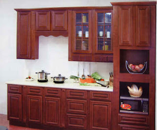 built in cherry cabinets