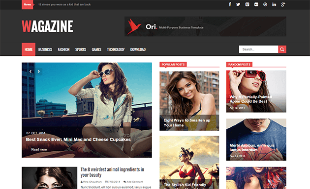 Wagazine Template Blogger Free Premium