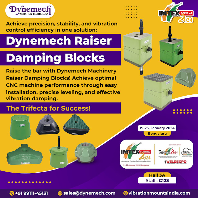 "Elevate CNC performance with Dynemech Machinery Raiser Damping Blocks – the ultimate solution for precise levelling, stability, and vibration control