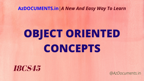 OBJECT ORIENTED CONCEPTS|azdocuments.in