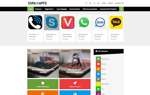 Sora App Responsive Download Blog App Listing App Store Blogger Template Theme