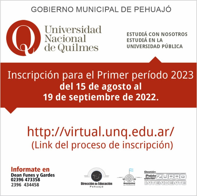 Inscripción abierta para la Universidad de Quilmes