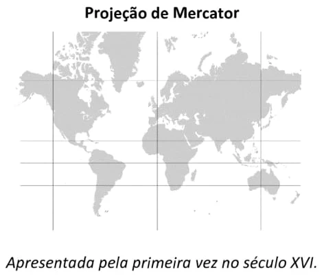 FUVEST 2021: Sobre as projeções cartográficas apresentadas, suas formas, é correto afirmar