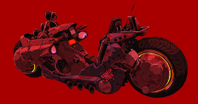 Akira Powerbike Kaneda 2049 Sci Fi Cyberpunk Art Illustration by terukazu-matori