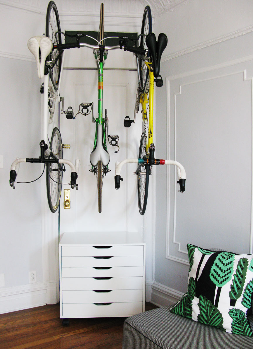 at home: bike storage using IKEA and DELTA racks