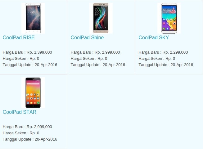 Daftar Harga Hp Terbaru Coolpad Mei 2016