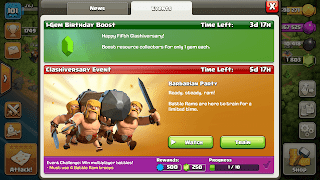 Clash of Clans event tabs