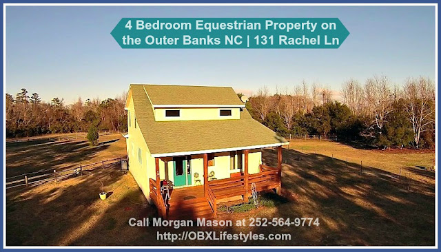 This 4 bedroom equestrian property for sale on the Outer Banks NC is conveniently located only a short 8-minute ride to the popular beaches on the Outer Banks. 