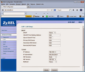 Web Configurator Advanced Setup - LAN Setup