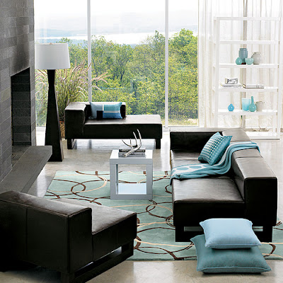 elegant dark living room with smooth design