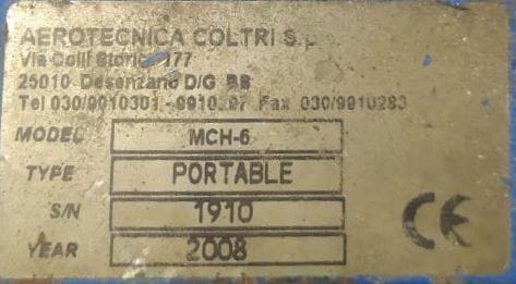 AEROTECNICA MCH-6 PORTABLE AIR COMPRESSOR