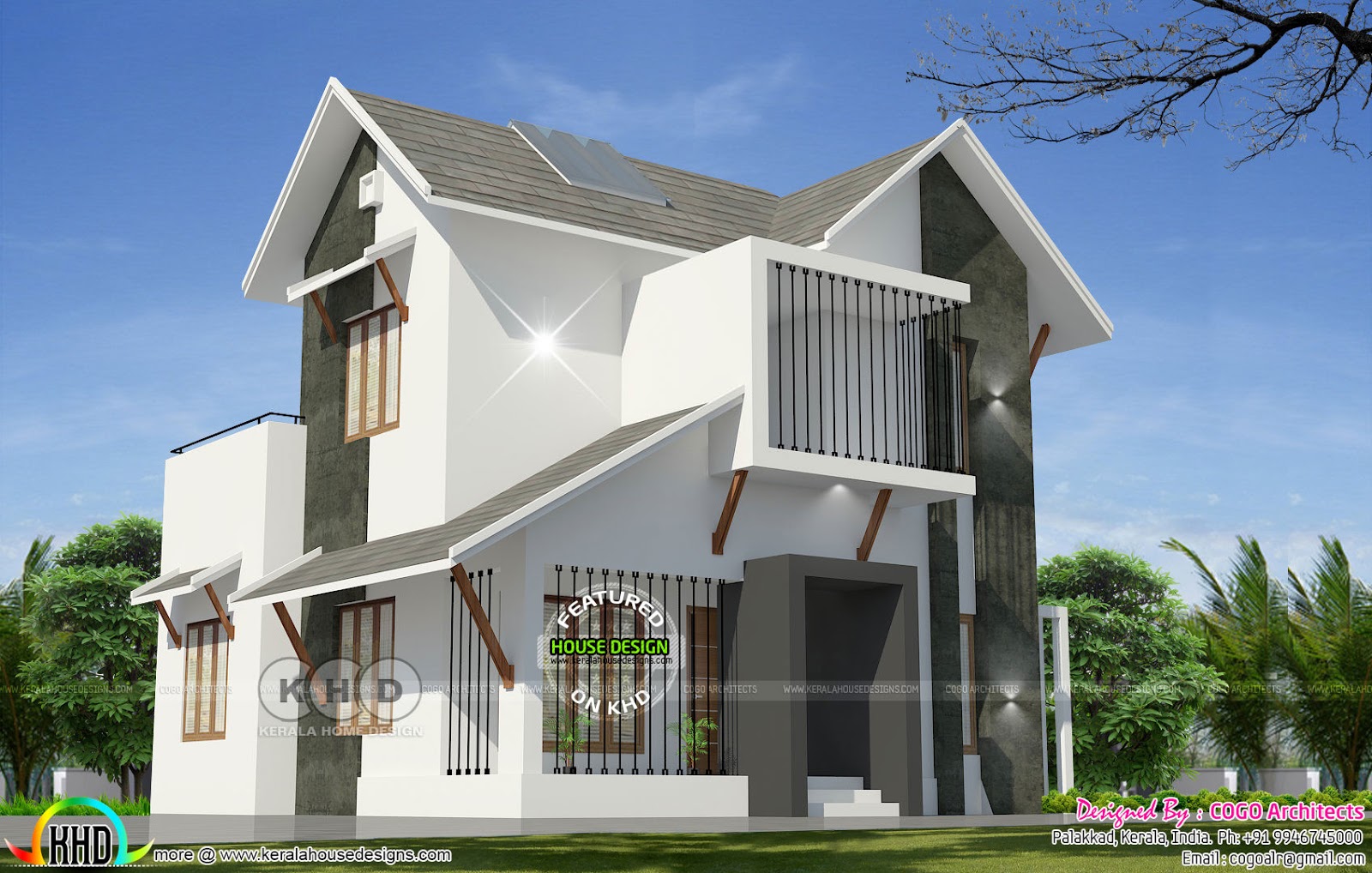 20 Lakhs budget mixed roof home design Kerala home 