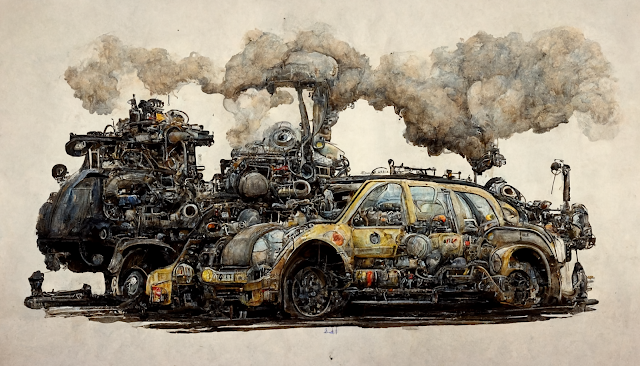 Illustration of Cars from Dieselpunk World