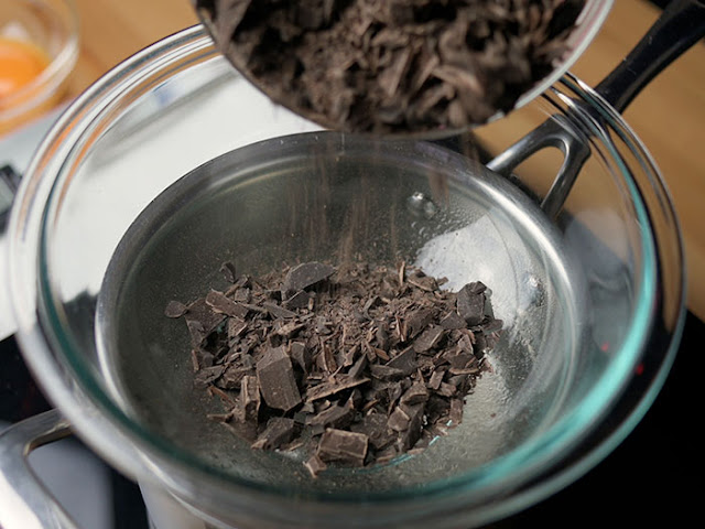 Melting dark chocolate