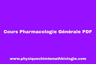 Cours Pharmacologie Générale PDF