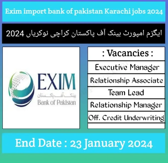 Exim import bank of pakistan Karachi jobs 2024 | Exim Import Bank Karachi jobs