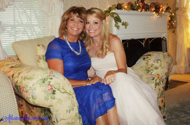 Wedding day, daughter, mother, blue mother of the bride dress