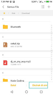 Cara ekstrak file zip di android tanpa aplikasi
