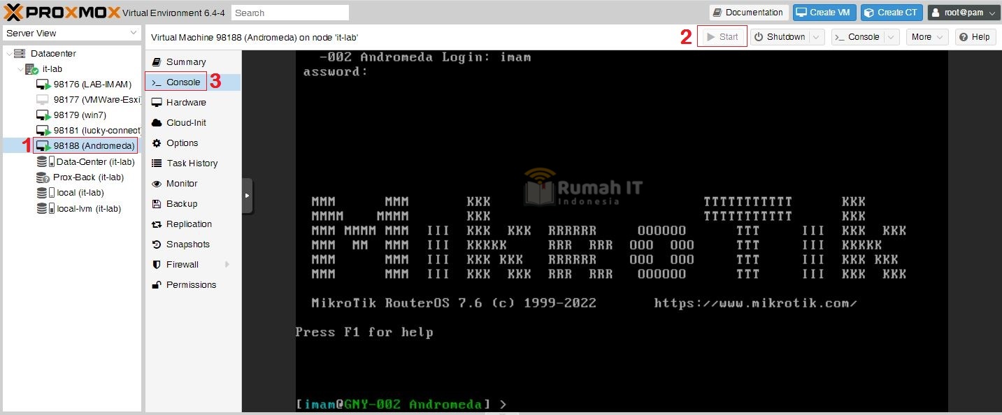 Instal MikroTik CHR di Proxmox VE