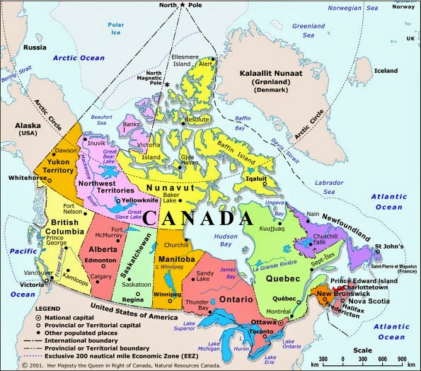 most popular Interesting Attractions in Canada - map