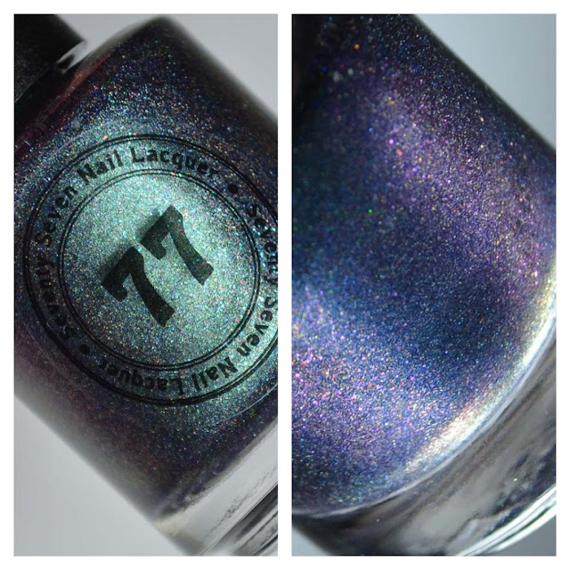 darkened teal holographic nail polish