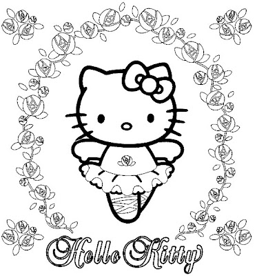 Ballerina Coloring Pages on Here Is Hello Kitty Dressed As A Ballerina For You To Color In With