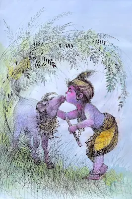 Bal Krishna painting Bijay Biswaal