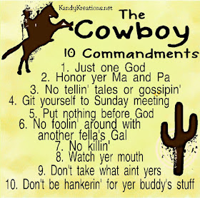 Give a gift that every cowboy will love with this printable Cowboy 10 Commandments or desk plaque.  It's a western retelling of the  ten commandments with which to rule a cowboy's life.