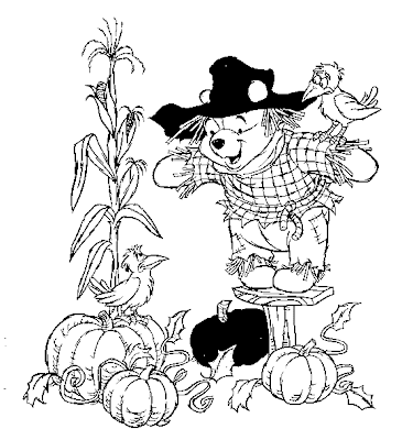 Pooh Halloween Coloring Pages