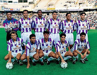 REAL VALLADOLID S. A. D.- Valladolid, España - Temporada 1994-95 - González, Matosas, Nilson, Gracia, Santi Cuesta, Cidoncha; Cuaresma, Pablo, Ferreras, Iñaki y Torres Gómez - REAL VALLADOLID 2 (Nilson y Miguelo), VALENCIA C. F. 0 . 09/10/1994 - Liga de 1ª División, jornada 6 - Valladolid, estadio Nuevo José Zorrilla - El Valladolid se clasificó en 19ª posición y descendió a 2ª, aunque luego consiguió la salvación en los despachos