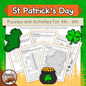  The Puzzle Den - St Patrick's Day puzzles for grades 4-6