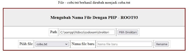 contoh source code mengubah nama file dengan php