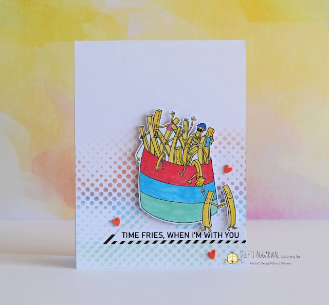 Card using French Fries digi from Kinda cute by Patricia