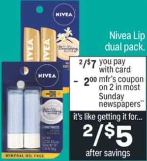 Bargain on Nivea Lip Duo Packs at CVS