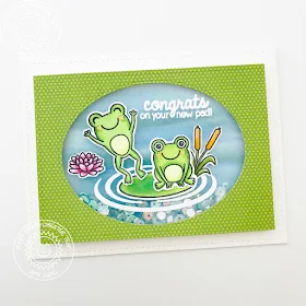 Sunny Studio Stamps: Froggy Friends New Pad Shaker Card by Amy Yang