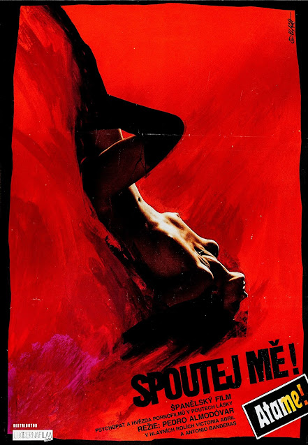 SPOUTEJ ME!. Cartel: 60 x 85 cms. República Checa. Diseño: Zdenek Vlach. ¡ÁTAME! 1990. España. Dirección: Pedro Almodóvar. Reparto: Antonio Banderas, Victoria Abril, Francisco Rabal, Loles León, Rossy de Palma, Lola Cardona, María Barranco, Julieta Serrano, Alberto Fernández, Manuel Bandera, Francisca Caballero.