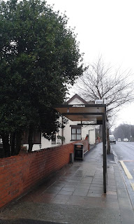 The new bus shelter on Edgeley Road in Stockport