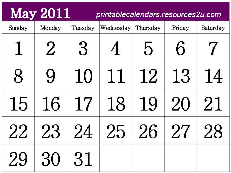 printable may calendar 2011. 2011 calendar printable may.