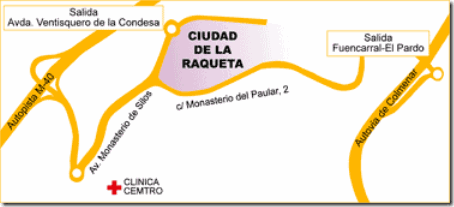 Mapa Como llegar Ciudad Raqueta Madrid
