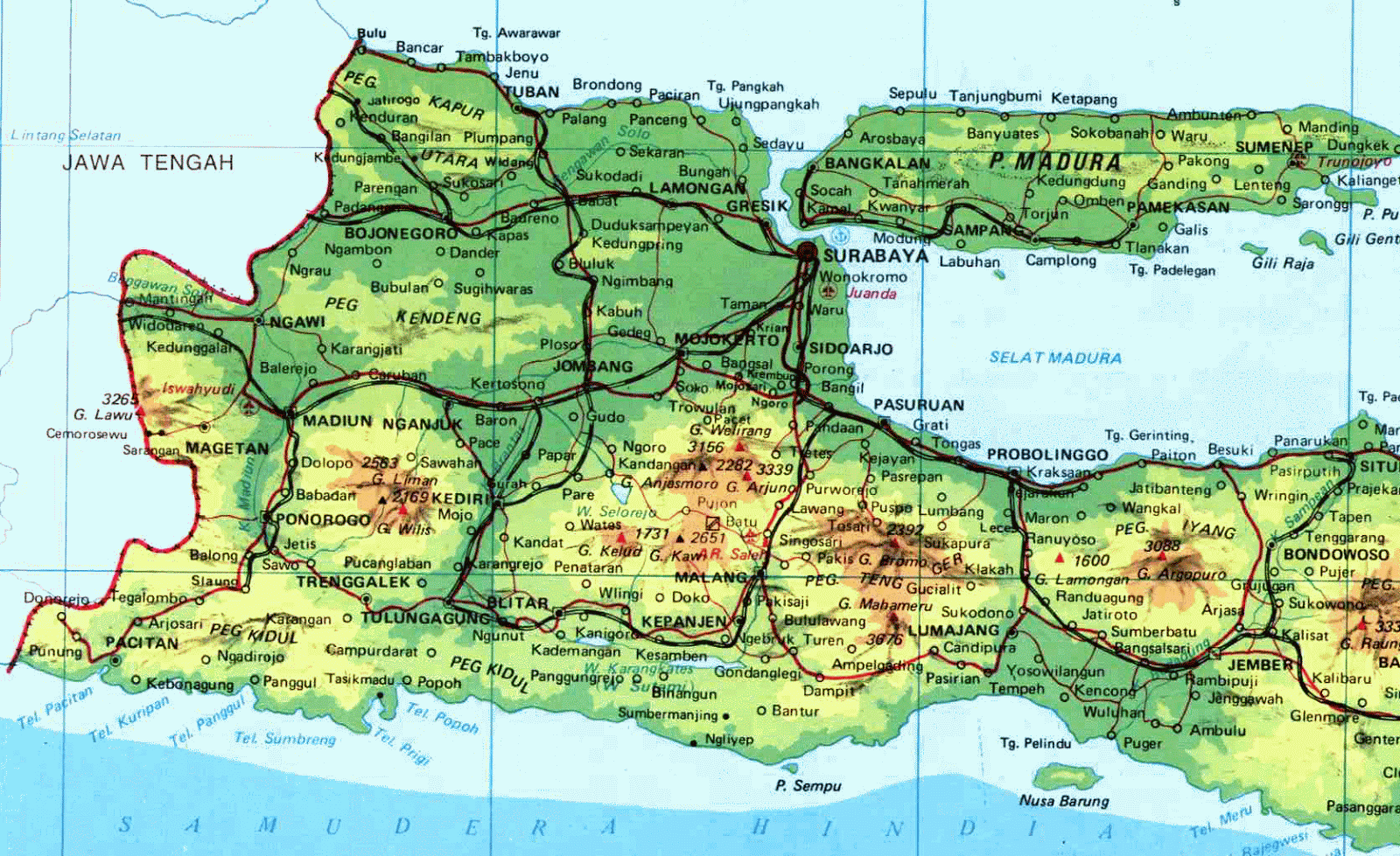 TAKJUB INDONESIA PETA PROPINSI JAWA  TIMUR 