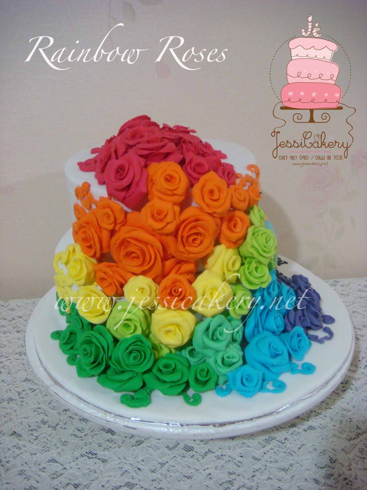 JessiCakery Rainbow Roses Cake