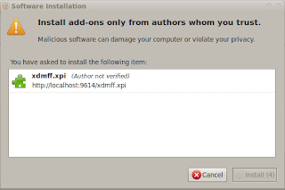 Dialog Software Installation di Firefox