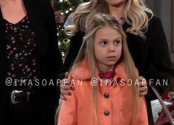 Charlotte Cassadine, Scarlett Fernandez, Coral Coat with Faux Fur Collar, General Hospital, GH